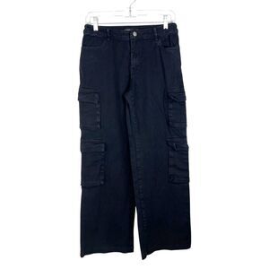 Brooklyn Karma Cargo Pants Women Medium 30 x 30 Black Straight Pockets Casual
